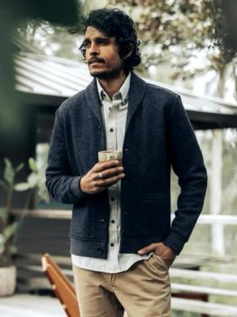Taylor Stitch Charcoal Button-Up Cardigan